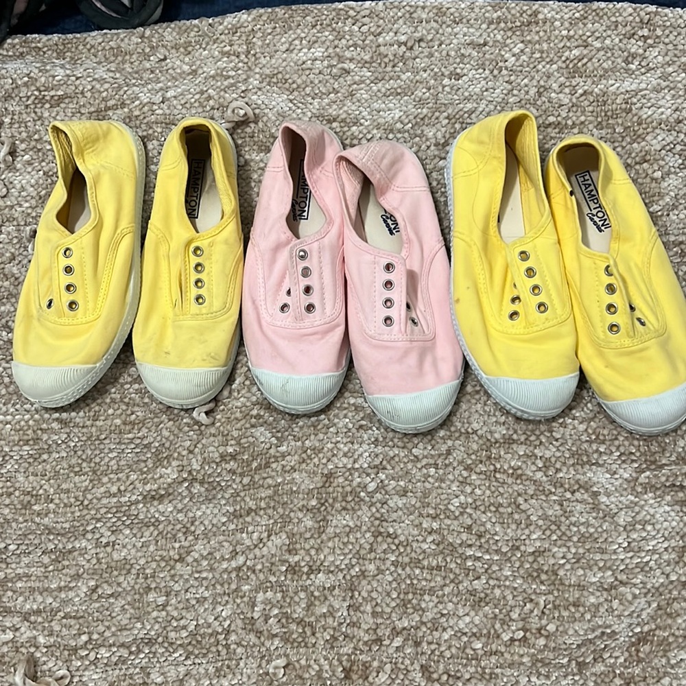 3 Pairs of used Hampton Canvas Shoes